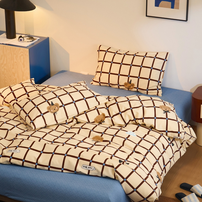 91家纺网 家纺一手货源 找家纺 怡家居 2024新款全棉磨毛印花四件套 云漫