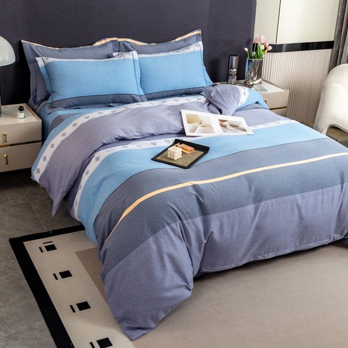 91家纺网 家纺一手货源 找家纺 威布斯 2025新款加厚纯棉全棉磨毛三件套四件套 北欧风情-灰