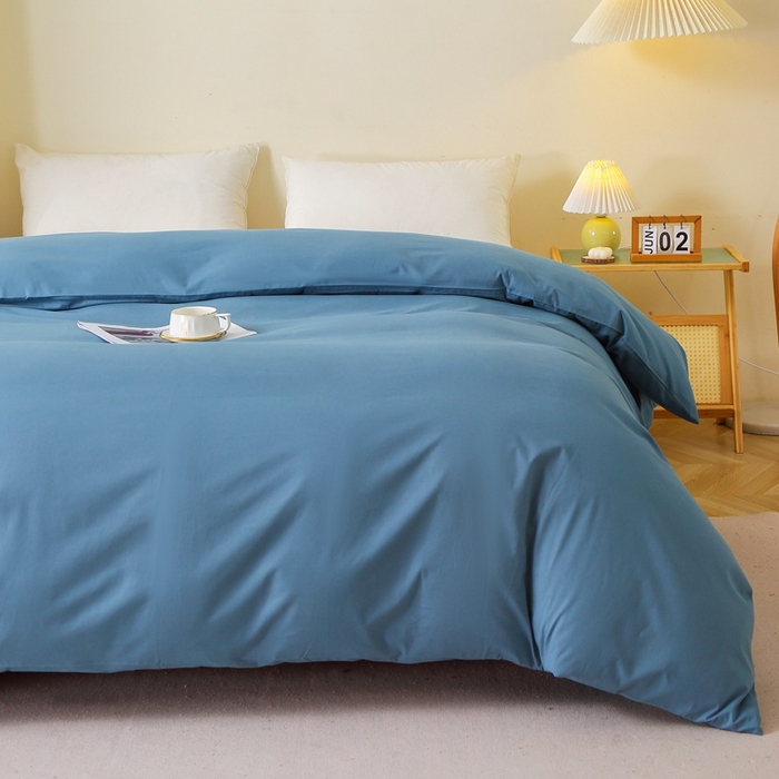 91家纺网 家纺一手货源 找家纺 晶缦家纺 2024新款全棉13376纯色喷气全棉磨毛单品被套 暖芸馨-蝶翅蓝