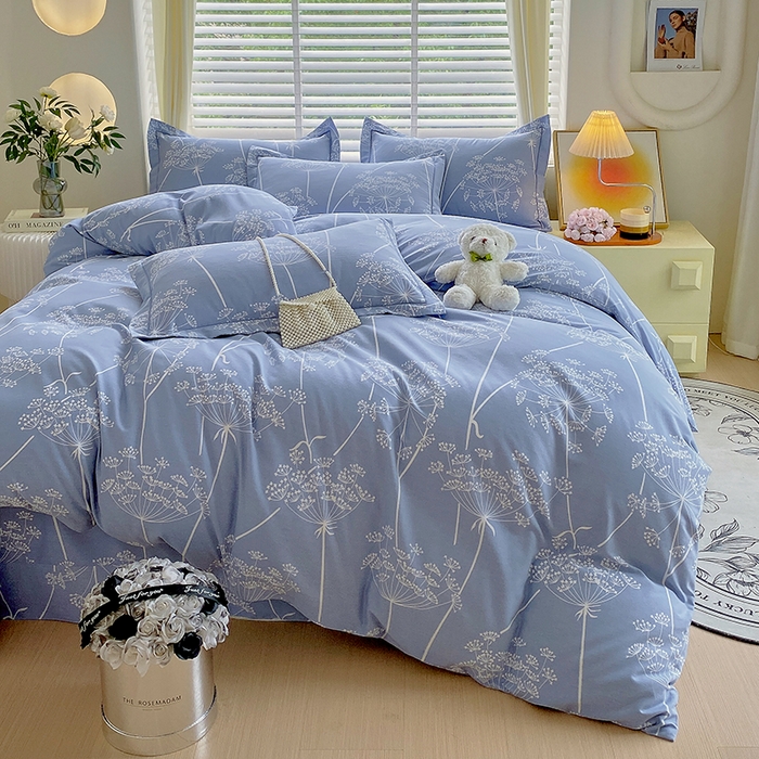 91家纺网 家纺一手货源 找家纺 威布斯 2025新款加厚纯棉全棉磨毛三件套四件套 晨慕间-灰