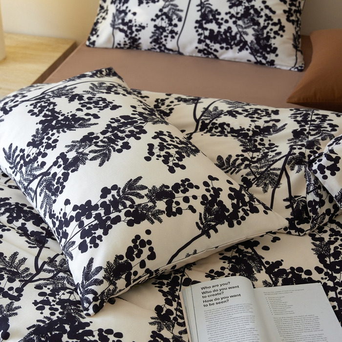 91家纺网 家纺一手货源 找家纺 怡家居 2024新款全棉磨毛印花四件套 晚棠