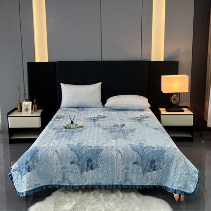 有品 2025年牛奶绒花边5D跑量款夹棉床盖 国雅