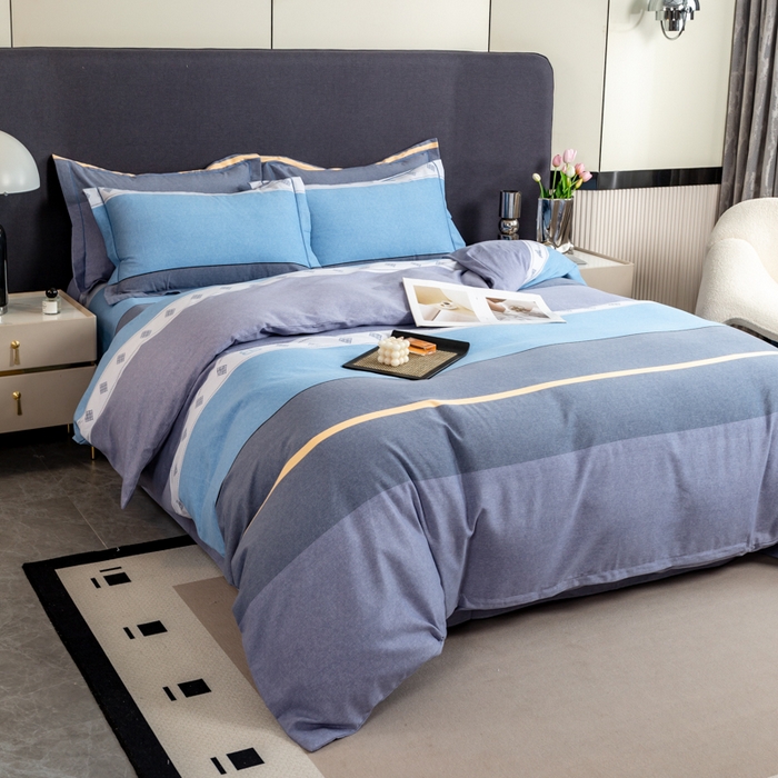 91家纺网 家纺一手货源 找家纺 威布斯 2025新款加厚纯棉全棉磨毛三件套四件套 北欧风情-灰