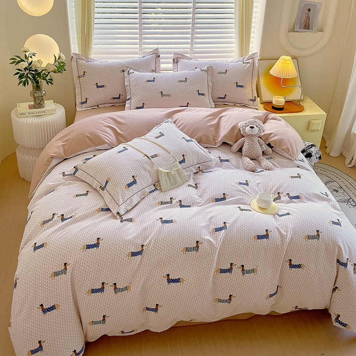 91家纺网 家纺一手货源 找家纺 威布斯 2025新款加厚纯棉全棉磨毛三件套四件套 绅士汪-咖