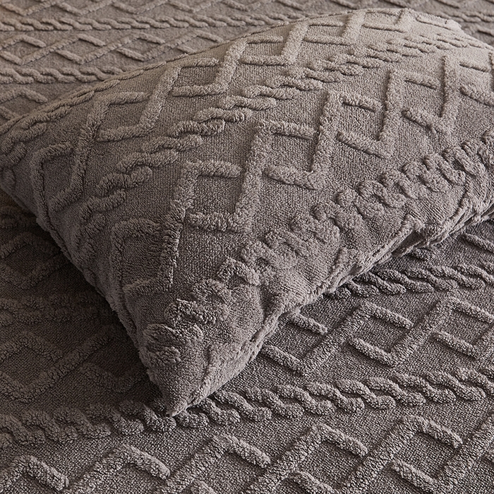 91家纺网 家纺一手货源 找家纺 艾裙海 2025新款180克塔肤绒蕾丝床裙 高级灰