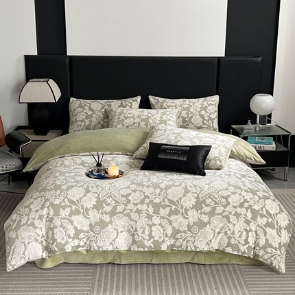 91家纺网 家纺一手货源 找家纺 HL原创 2024新款轻奢风雕花牛奶绒四件套 冬日恋歌