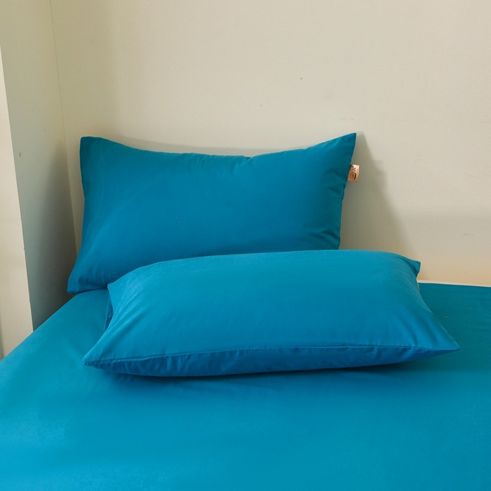 91家纺网 家纺一手货源 找家纺 晶缦家纺 2024新款全棉13376纯色喷气全棉磨毛单品枕套 暖芸馨-云山蓝