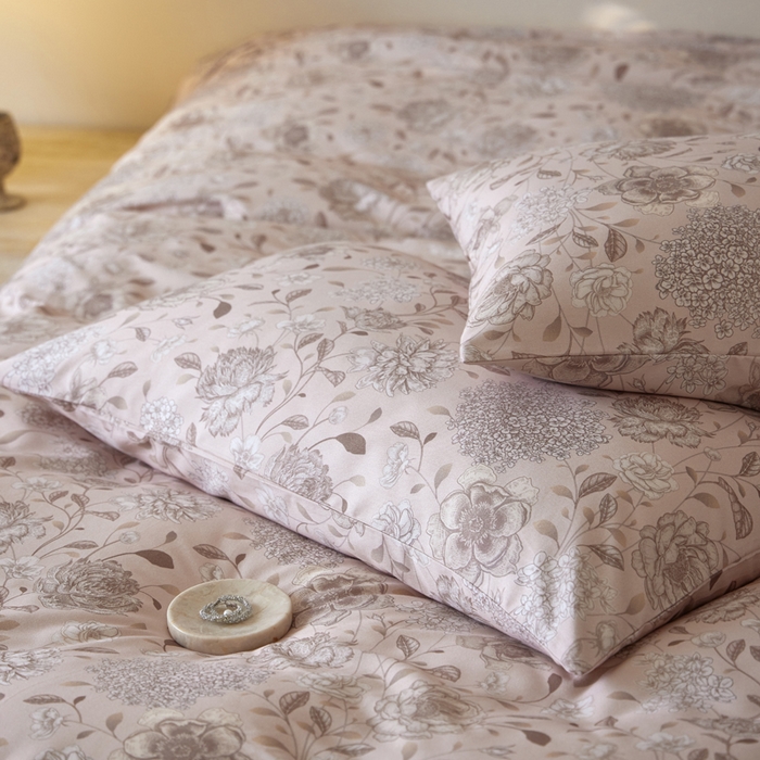 91家纺网 家纺一手货源 找家纺 怡家居 2024新款全棉磨毛印花四件套 花颜