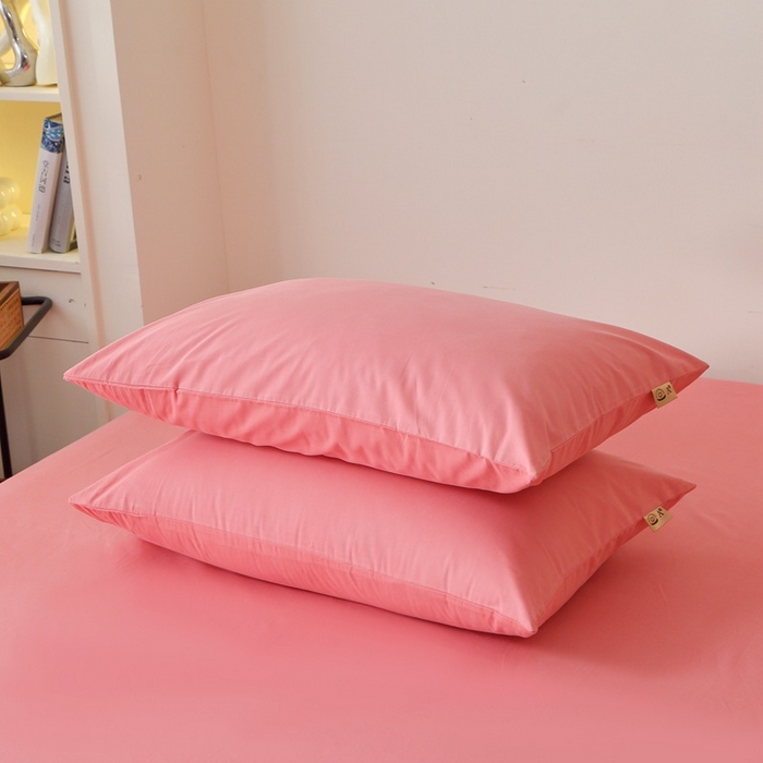 91家纺网 家纺一手货源 找家纺 晶缦家纺 2024新款全棉13376纯色喷气全棉磨毛单品枕套 暖芸馨-蕊红玉