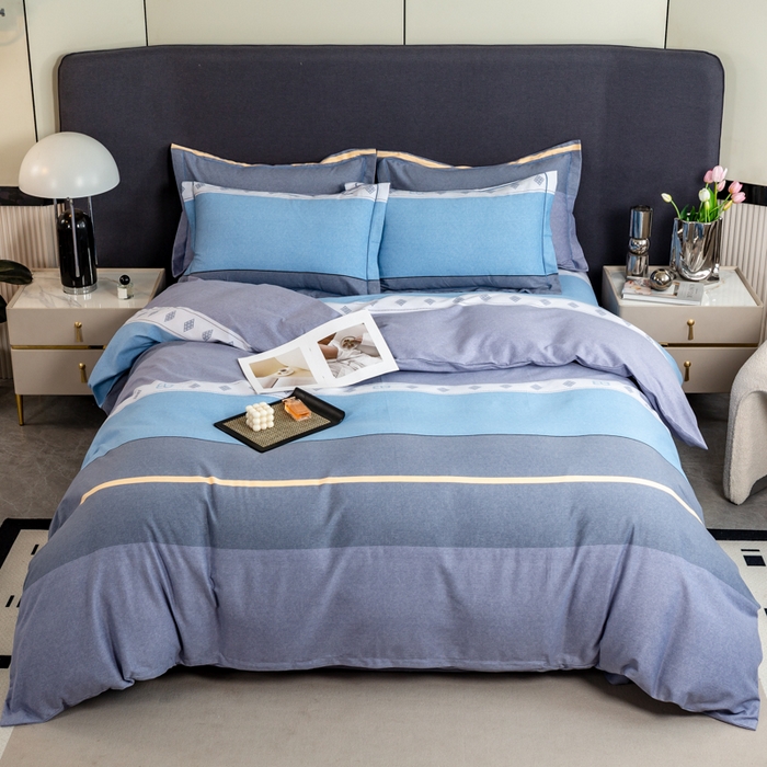 91家纺网 家纺一手货源 找家纺 威布斯 2025新款加厚纯棉全棉磨毛三件套四件套 北欧风情-灰