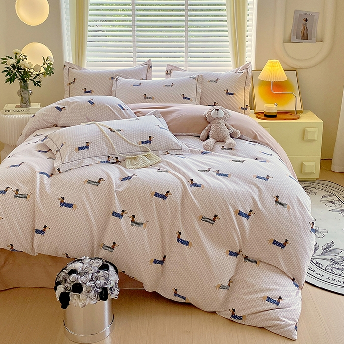 91家纺网 家纺一手货源 找家纺 威布斯 2025新款加厚纯棉全棉磨毛三件套四件套 绅士汪-咖