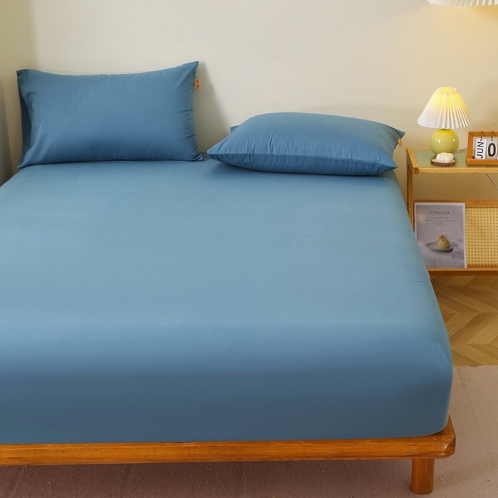 91家纺网 家纺一手货源 找家纺 （总）2025新款100%棉13376纯色喷气全棉磨毛床笠单件纯棉单品床笠加厚保暖床罩床垫保护罩套