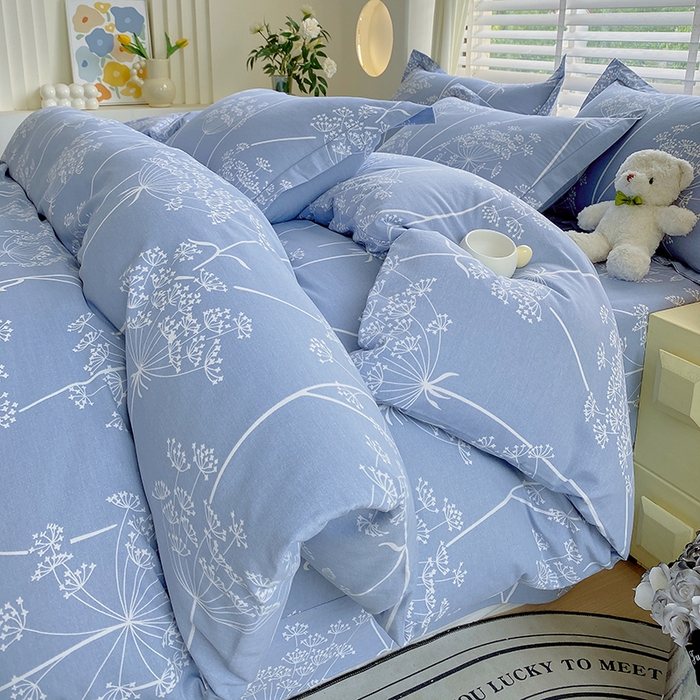 91家纺网 家纺一手货源 找家纺 威布斯 2025新款加厚纯棉全棉磨毛三件套四件套 晨慕间-灰