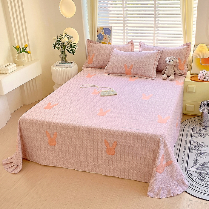 91家纺网 家纺一手货源 找家纺 威布斯 2025新款加厚纯棉全棉磨毛三件套四件套 兔斯基