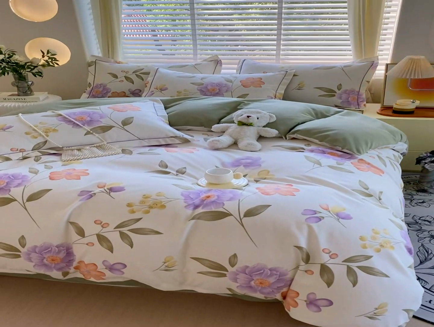 91家纺网 家纺一手货源 找家纺 威布斯 2025新款加厚纯棉全棉磨毛三件套四件套 秋天童话-黄