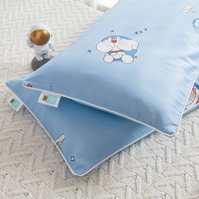 91家纺网 家纺一手货源 找家纺 2024新款A类60支印花儿童枕头套 蓝小胖