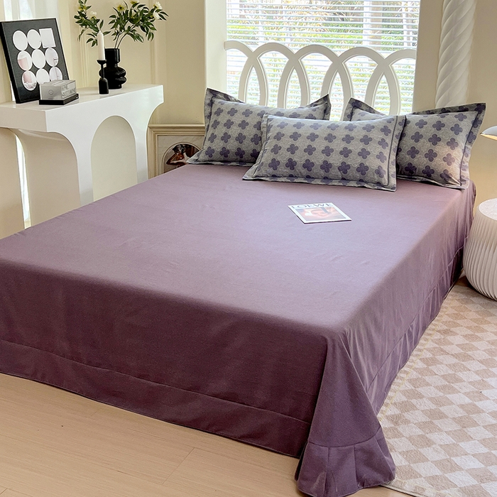 91家纺网 家纺一手货源 找家纺 威布斯 2025新款加厚纯棉全棉磨毛三件套四件套 四叶草