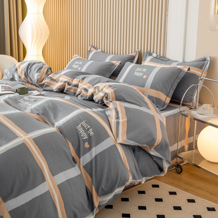 91家纺网 家纺一手货源 找家纺 威布斯 2025新款加厚纯棉全棉磨毛三件套四件套 初遇-蓝