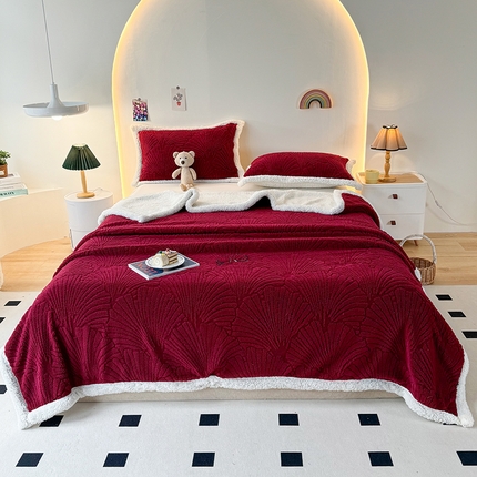 91家纺网 家纺一手货源 找家纺 （总）悦织湾家纺 2025新款雕花塔芙绒羊羔绒毛毯