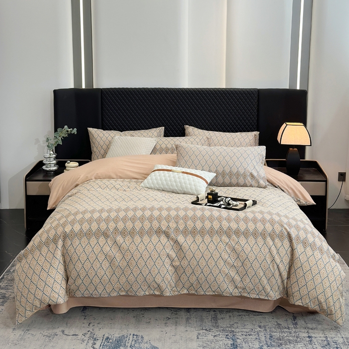 91家纺网 家纺一手货源 找家纺 怡家居 2024新款全棉磨毛印花四件套 摩纳哥