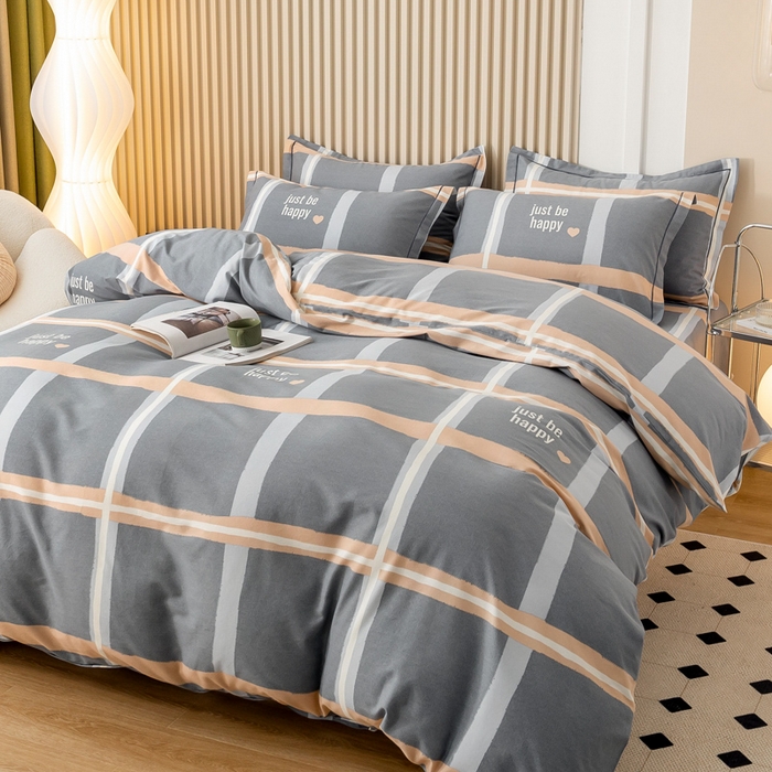 91家纺网 家纺一手货源 找家纺 威布斯 2025新款加厚纯棉全棉磨毛三件套四件套 初遇-蓝