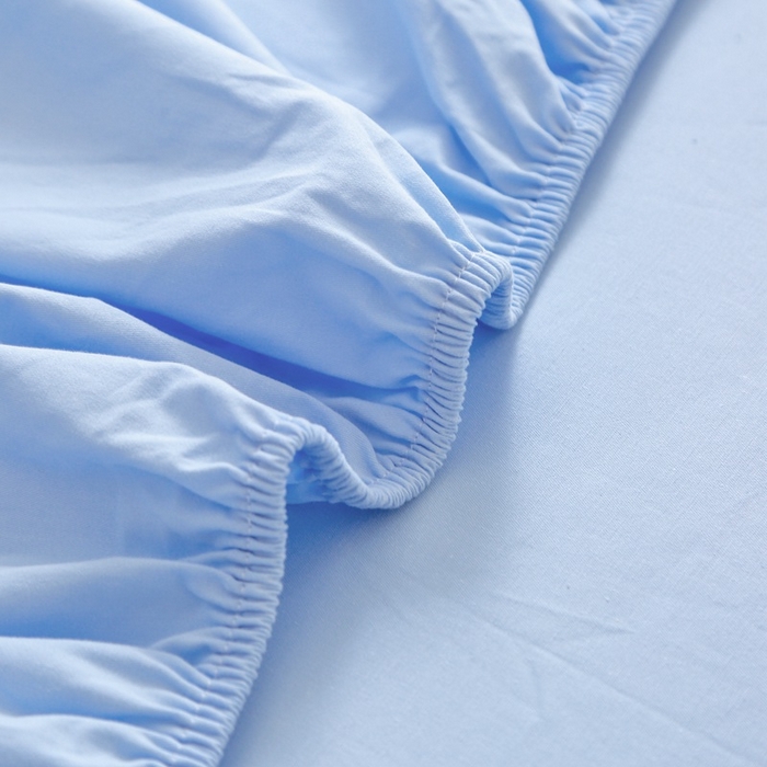 91家纺网 家纺一手货源 找家纺 晶缦家纺 2024新款全棉13376纯色喷气全棉磨毛单品床笠 暖芸馨-淡天兰