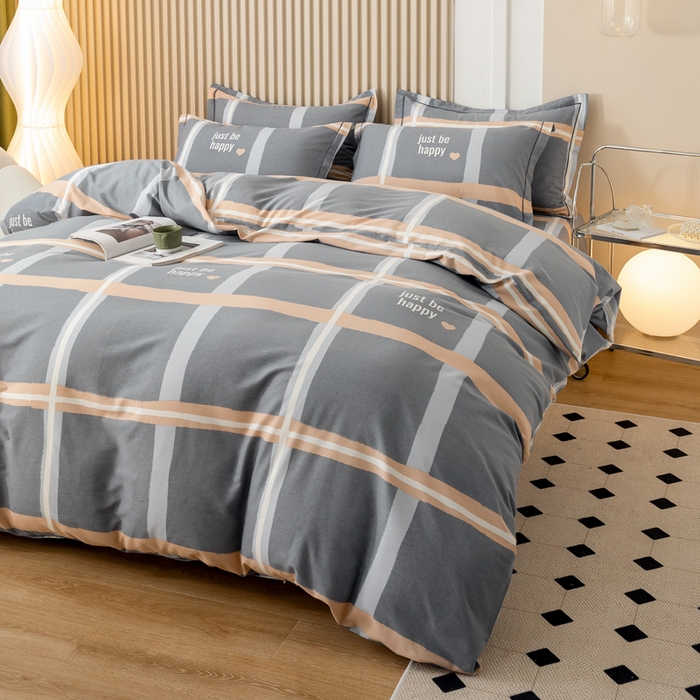 91家纺网 家纺一手货源 找家纺 威布斯 2025新款加厚纯棉全棉磨毛三件套四件套 初遇-蓝