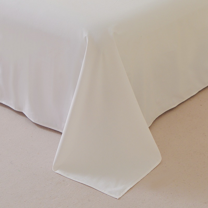 91家纺网 家纺一手货源 找家纺 晶缦家纺 2024新款全棉13376纯色喷气全棉磨毛单品床单 暖芸馨-本白色