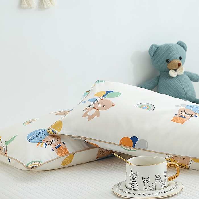 91家纺网 家纺一手货源 找家纺 2024新款A类60支印花儿童枕头套 告白起球