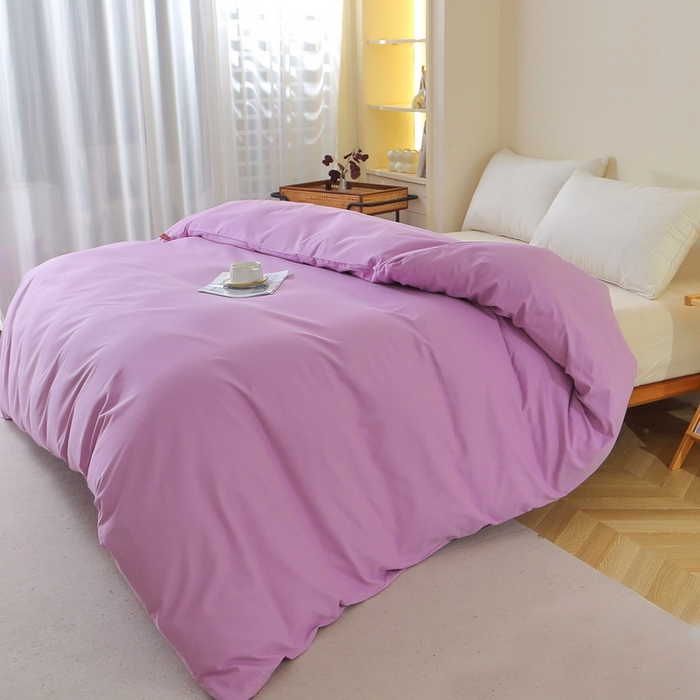 91家纺网 家纺一手货源 找家纺 晶缦家纺 2024新款全棉13376纯色喷气全棉磨毛单品被套 暖芸馨-雾紫色