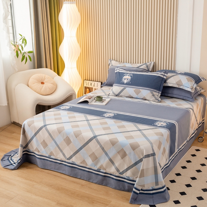 91家纺网 家纺一手货源 找家纺 威布斯 2025新款加厚纯棉全棉磨毛三件套四件套 青春-蓝