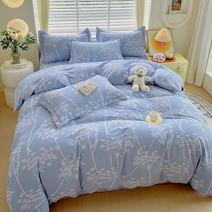 91家纺网 家纺一手货源 找家纺 威布斯 2025新款加厚纯棉全棉磨毛三件套四件套 晨慕间-灰