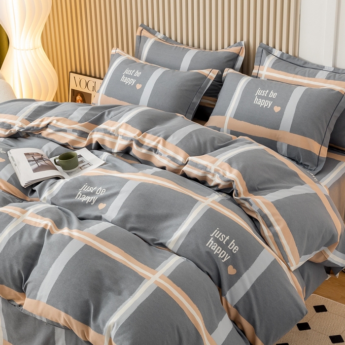 91家纺网 家纺一手货源 找家纺 威布斯 2025新款加厚纯棉全棉磨毛三件套四件套 初遇-蓝