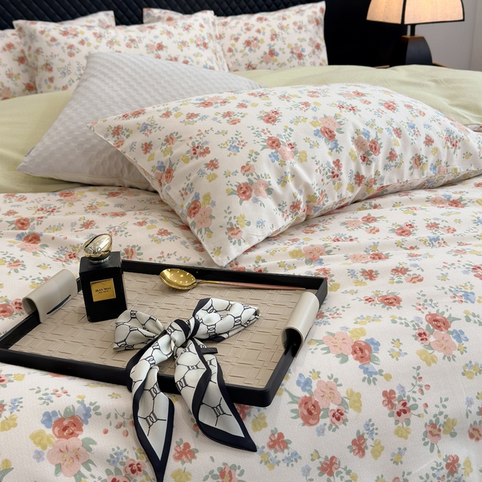 91家纺网 家纺一手货源 找家纺 怡家居 2024新款全棉磨毛印花四件套 春夕集