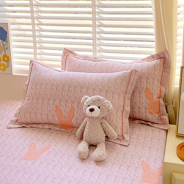 91家纺网 家纺一手货源 找家纺 威布斯 2025新款加厚纯棉全棉磨毛三件套四件套 兔斯基