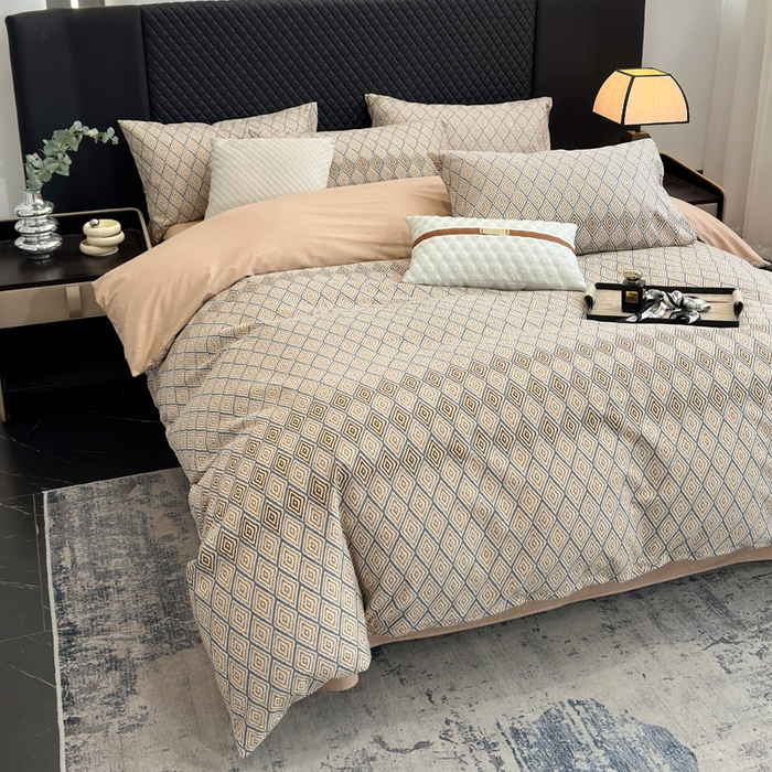 91家纺网 家纺一手货源 找家纺 怡家居 2024新款全棉磨毛印花四件套 摩纳哥