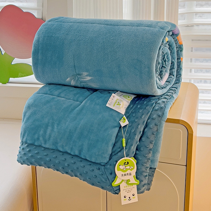 91家纺网 家纺一手货源 找家纺 宜梦家居【需要买家秀请联系老板】 2025新款婴儿牛奶豆豆双面绒春秋被子冬被芯大豆被 牛奶绒DJ-碧玉佳人