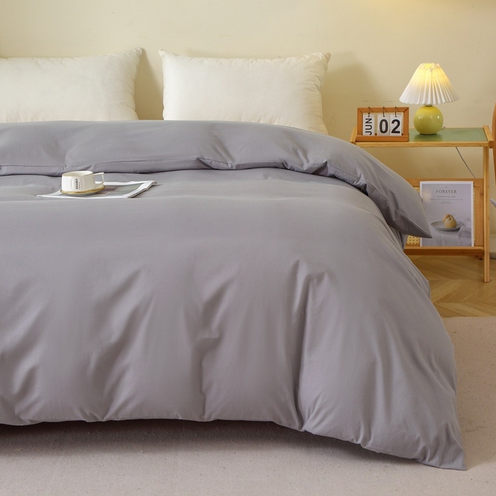 91家纺网 家纺一手货源 找家纺 晶缦家纺 2024新款全棉13376纯色喷气全棉磨毛单品被套 暖芸馨-浅青灰