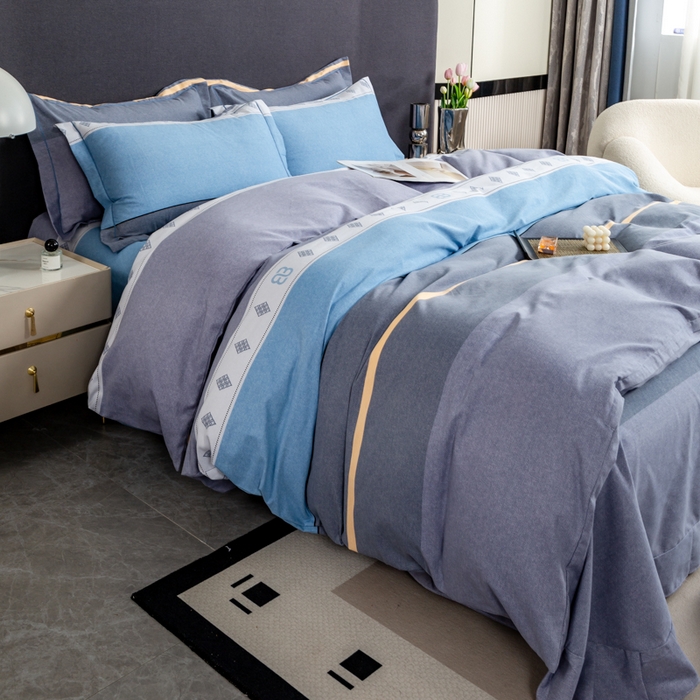 91家纺网 家纺一手货源 找家纺 威布斯 2025新款加厚纯棉全棉磨毛三件套四件套 北欧风情-灰