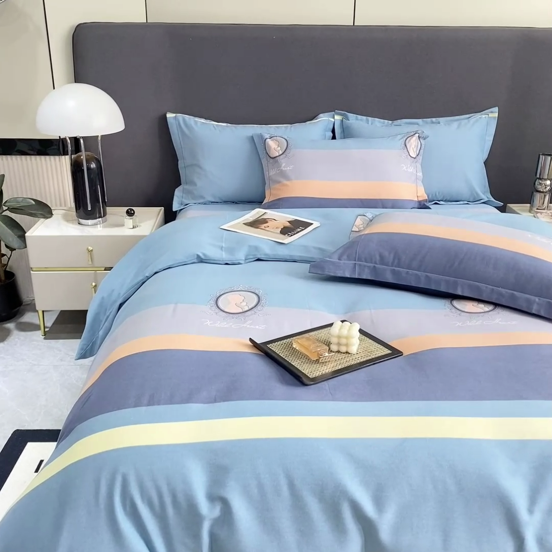 91家纺网 家纺一手货源 找家纺 威布斯 2025新款加厚纯棉全棉磨毛三件套四件套 北欧风情-灰