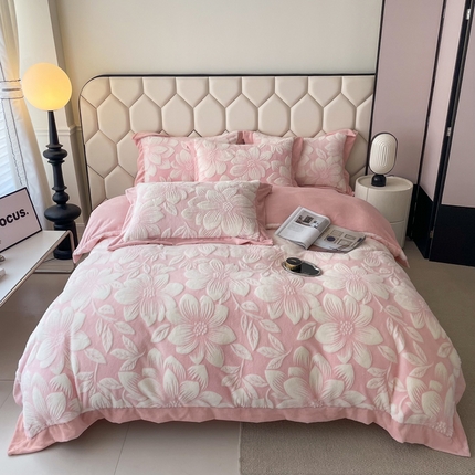 91家纺网 家纺一手货源 找家纺 （总）库里梦家纺 2024新款剪花兔毛四件套