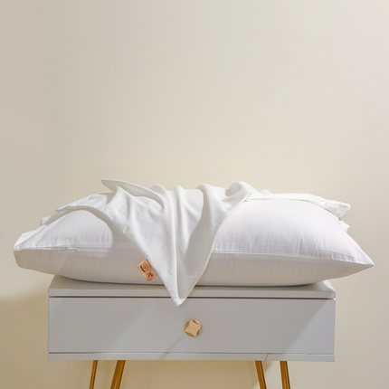 晶缦家纺 2024新款全棉13376纯色喷气全棉磨毛单品枕套 暖芸馨-本白色