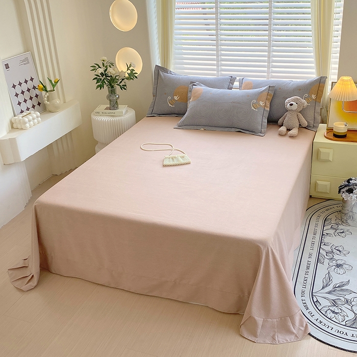 91家纺网 家纺一手货源 找家纺 威布斯 2025新款加厚纯棉全棉磨毛三件套四件套  喵呜-灰