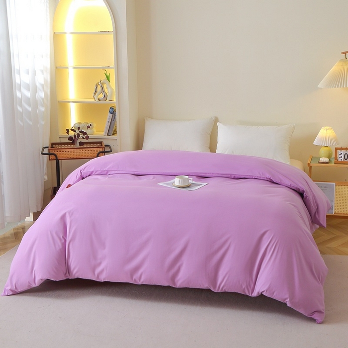91家纺网 家纺一手货源 找家纺 晶缦家纺 2024新款全棉13376纯色喷气全棉磨毛单品被套 暖芸馨-雾紫色