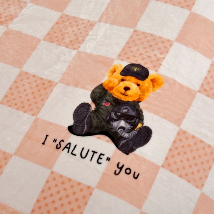 91家纺网 家纺一手货源 找家纺 好艺佳毛毯 2025新款升级多功能3D数码印花毛毯 被套两用拉舍尔云毯 小熊棋盘格