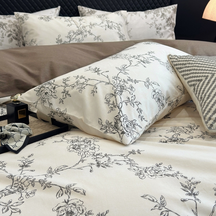 91家纺网 家纺一手货源 找家纺 怡家居 2024新款全棉磨毛印花四件套 寻花集