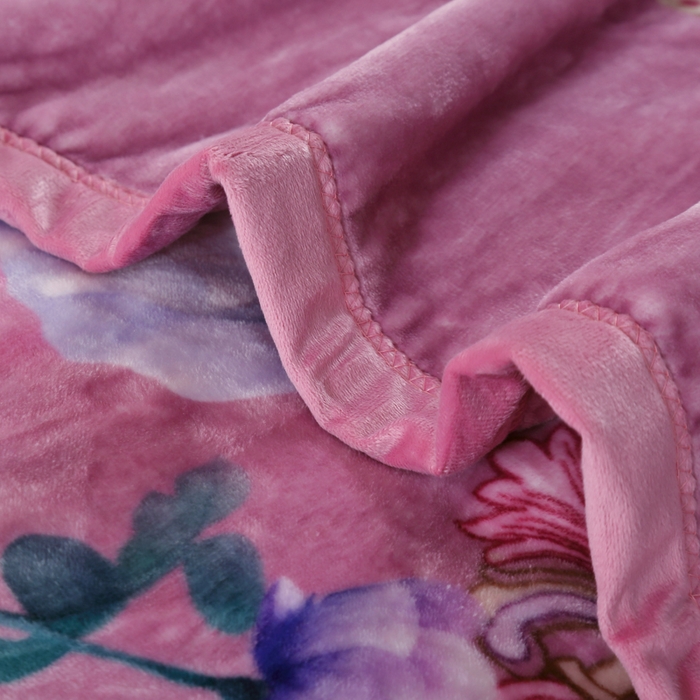 91家纺网 家纺一手货源 找家纺 好艺佳毛毯 2025新款升级多功能3D数码印花毛毯 被套两用拉舍尔云毯 良辰美景-粉