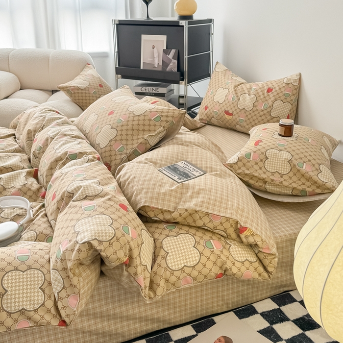 91家纺网 家纺一手货源 找家纺 呗旺鹿 2024新款全棉印花休闲风四件套 保罗