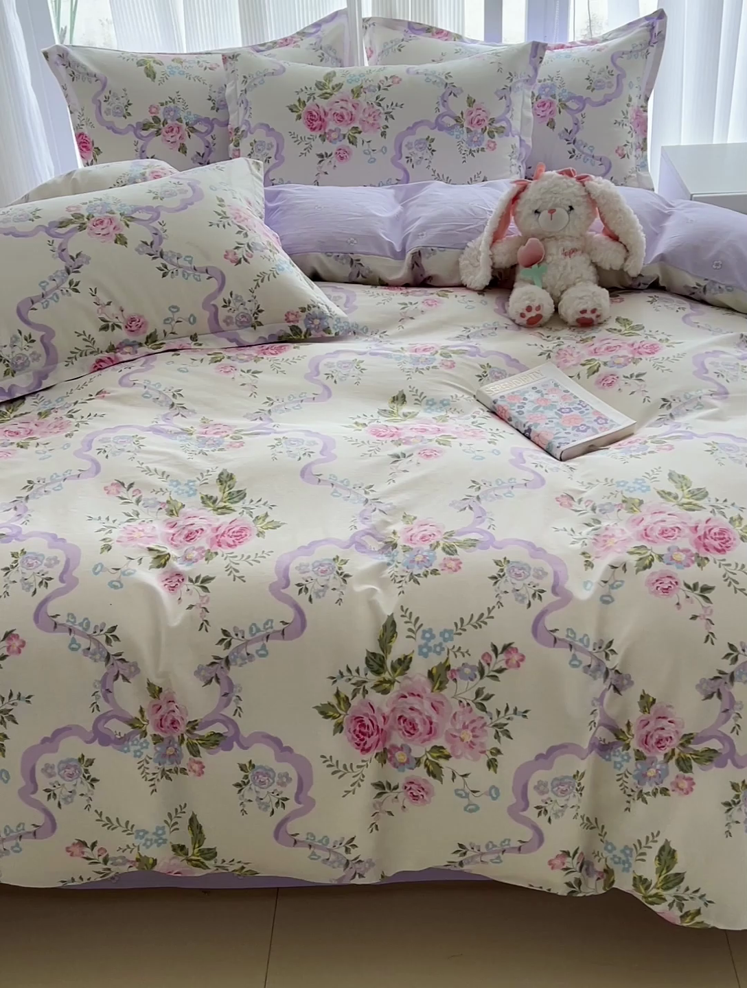 91家纺网 家纺一手货源 找家纺 暖芯优选 204新款直播爆款全棉-ins印花系列四件套纯棉三件套床单床笠 清欢