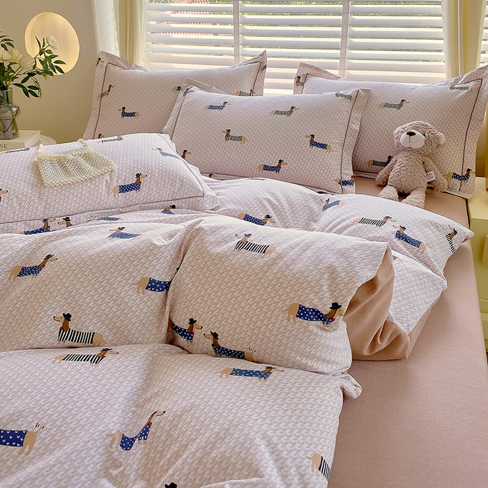 91家纺网 家纺一手货源 找家纺 威布斯 2025新款加厚纯棉全棉磨毛三件套四件套 绅士汪-咖